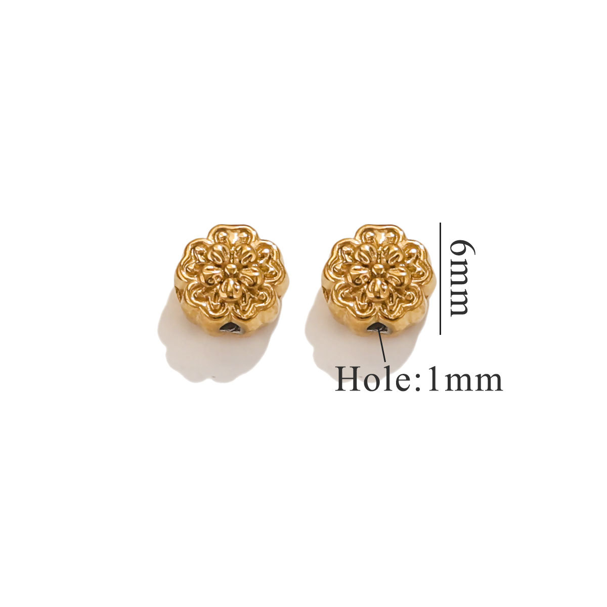 Gold color / 1 Piece Retro Style Flower Shape Stainless Steel  Gold Color Women's Pendant Picture14